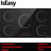 36 Inch 5 Burners Electric Induction Hob Built In Touch Control Glass Cooktop Us
