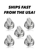 5 Pack New Replacement For Ge Gas Range Stove Stainless Steel Look Control Knob