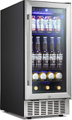 15 Inch Beverage Refrigerator Under Counter Built In Wine Cooler Mini Fridge Cle