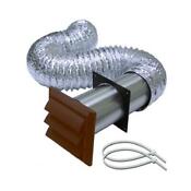 Louvered Dryer Vent Hood Vent Kit 4 In X 8 Ft Brown