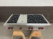 Wolf 48 Range Top Rt486c 6 Burners Charbroiler Grill Stainless Steel