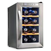 Ivation 8 Bottle Wine Fridge Freestanding Thermoelectric Wine Cooler Silver