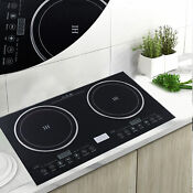 Induction Cooktop 2 Burners Electric Hob Cook Top Stove Ceramic Cooktop 110v