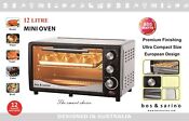 12l Toaster Oven Powerful 800w Bake Grill Broil Toast Timer Temp Heat Selector