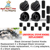 Oven Stove Range Control Switch Knobs Replacement Universal Fit With 12 Adapters