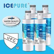4 Pack Fit For Lg Lt1000p Adq747935 Mdj64844601 Water Filter Cartridge Icepure