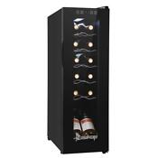 12 Bottle Compressor Wine Cooler Refrigerator W Lock Led Digital Temperature New