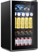 Beverage Refrigerator 85 Can Mini Fridge Glass Door Or Wine Under For Beer Soda