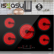 Iseasy Electric Ceramic Cooktop 30 Built In Stove 5 Burners Glass Touch Control