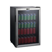 Galanz 4 5 Cu Ft 152 Can Beverage Center Mini Fridge Stainless Steel Home Office