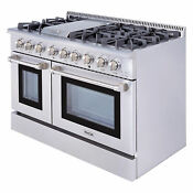 Thor Kitchen 48 Professional 6 Burner Gas Range Double Oven Stainless Steel