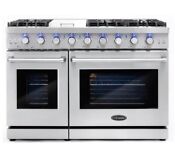 Cosmo Cos Epgr486g Stainless Steel Double Oven Gas Range With 6 Burners 48 In 