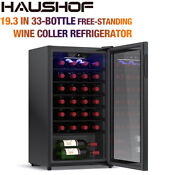 Haushof 19 In Wine Cooler Refrigerator 33 Bottles Under Counter Wine Cooler 86l
