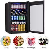 Wine Refrigerator Beverage Cooler Cellar Glass Fridge Freestanding Bar Ice Maker