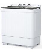 26lbs 420w Home Apartment Washing Machine Twin Tub Laundry Drain Pump Spin New