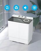 Rovsun Semi Auto 26lbs Electric 2 Tubs Laundry Washer Spin Built In Drain Pump