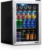 Newair Beverage Refrigerator Cooler With 90 Can Capacity Mini Bar Beer Stainless