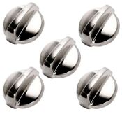 Burner Knob 5 Pieces Stainless Finish Compatible With Ge Range Wb03t10284