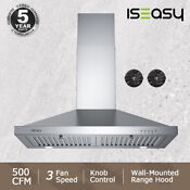 Range Hood 30 Inch Stainless Steel Wall Mount Stove 3 Speed Kitchen Vent Hood