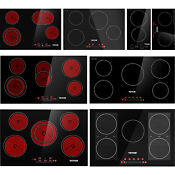 Vevor Electric Induction Ceramic Cooktop Built In 2 4 5 Burner Touch Control