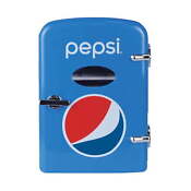 Portable 6 Can Mini Retro Beverage Fridge Blue
