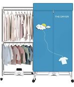 Portable Dryer 110v 1000w Electric Clothes Dryer Machine Double Layer Stackable