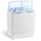 Portable Mini Washing Machine 17 6lbs Compact Twin Tub Laundry Washer Spin Dryer