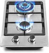 12 Gas Cooktops 2 Burner Drop In Propane Natural Gas Cooker 12 Inch Stainless