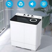 Portable Compact Twin Tub Washing Machine Mini Washer With Spin Dryer 26lbs