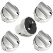 5pcs Stainless Steel Control Knob Compatible With Ge Gas Range Stove Wb03x24818