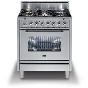 Ilve Upw76dvggi 30 Professional Plus All Gas Range In Stainless Steel Chrome