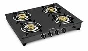 Sunflame Diamond Top 4 Burner Gas Stove Black Glass Iron Color Best Gift