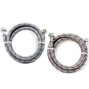 4yourhome 2pk Stainless Steel Extra Long Premium Washing Machine Hoses 6ft