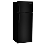 Premium 7 4 Cu Ft Top Freezer Compact Refrigerator Color Black Glass Shelves