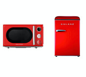 Red 2 5 Cu Ft Retro Mini Fridge 0 7 Cu Ft Microwave Combo Compact Refrigerators