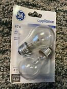 Ge 21188 A15 40w Bulbs Refrigerator Oven Microwave Clear 2 Pack