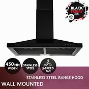 30in Kitchen Wall Mount Range Hood 450cfm Stainless Steel Ventilation Led Light