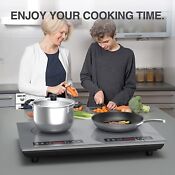 24 Induction Cooktop Built In 2 Burners 110v 4000w Electric Cooktop Stove Timer