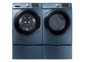 Samsung 4 5 Cu Ft Front Load Washer 7 5 Cu Ft Electric Dryer In Azure Blue