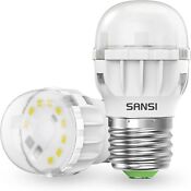 Sansi 4w Led Refrigerator Light Bulb 450lm 45w Equiv 5000k Daylight A11 E26 X 2