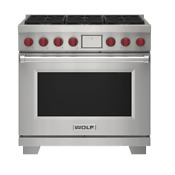 Wolf Df36650 S P 36 Inch Freestanding Dual Fuel Range 6 Burners Natural Gas