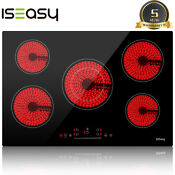 Iseasy 30 Electric Ceramic 5 Burners Glass Cooktop Built In Stove Touch Control