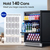 Yeego 24 Built In Beverage Cooler Refrigerator 140 Cans Fridge Glass Doors