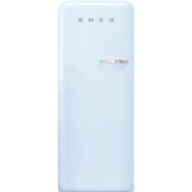 Smeg Fab28 50s Retro Style Refrigerator 24 Inch Pastel Blue Left Hand Hinge