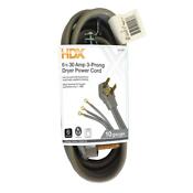 6 Ft 30 Amp 3 Prong Dryer Power Cord