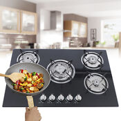 30 Lpg Ng Gas Cooktop Built In 5 Burner Stove Hob Cooktop Tempered Glass Us