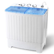 17 6lbs Portable Washing Machine Mini Compact Twin Tub Laundry Washer Spin Dryer