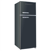 Refrigerator Top Freezer 2 Door Fridge Retro Apartment Size Efr753 Black New