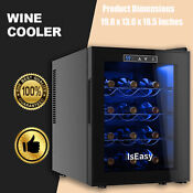 Iseasy 14inch Wine Cooler Countertop Freestanding Wine Cellars Digital 12bottle