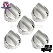 5 Pack Stainless Steel Control Knob Kits For Ge Gas Range Stove Wb03x24818 New